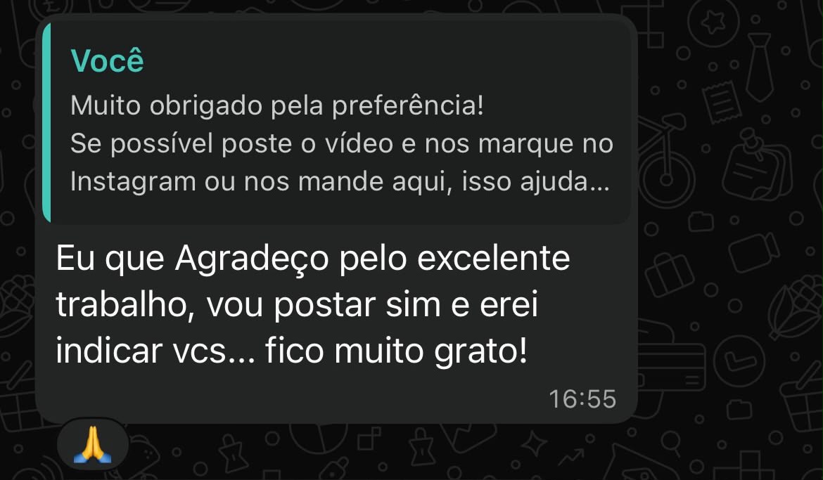 Mensagem de agradecimento de cliente no WhatsApp 4